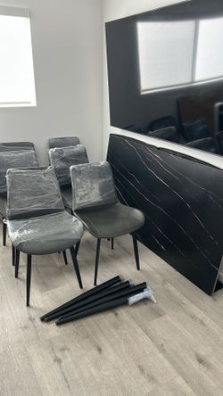 Dinning Set Marble table with 6 chairs (Like New) $175