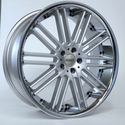 22 Inch Staggered ✨5 Lugs ⚡️Most carS ✨chrome Lip Silver Machine ✨1399$