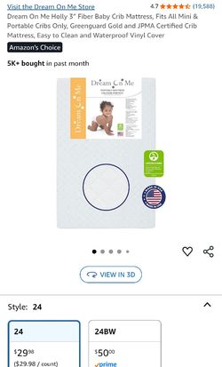 Dream On Me Holly 3” Fiber Baby Crib Mattress