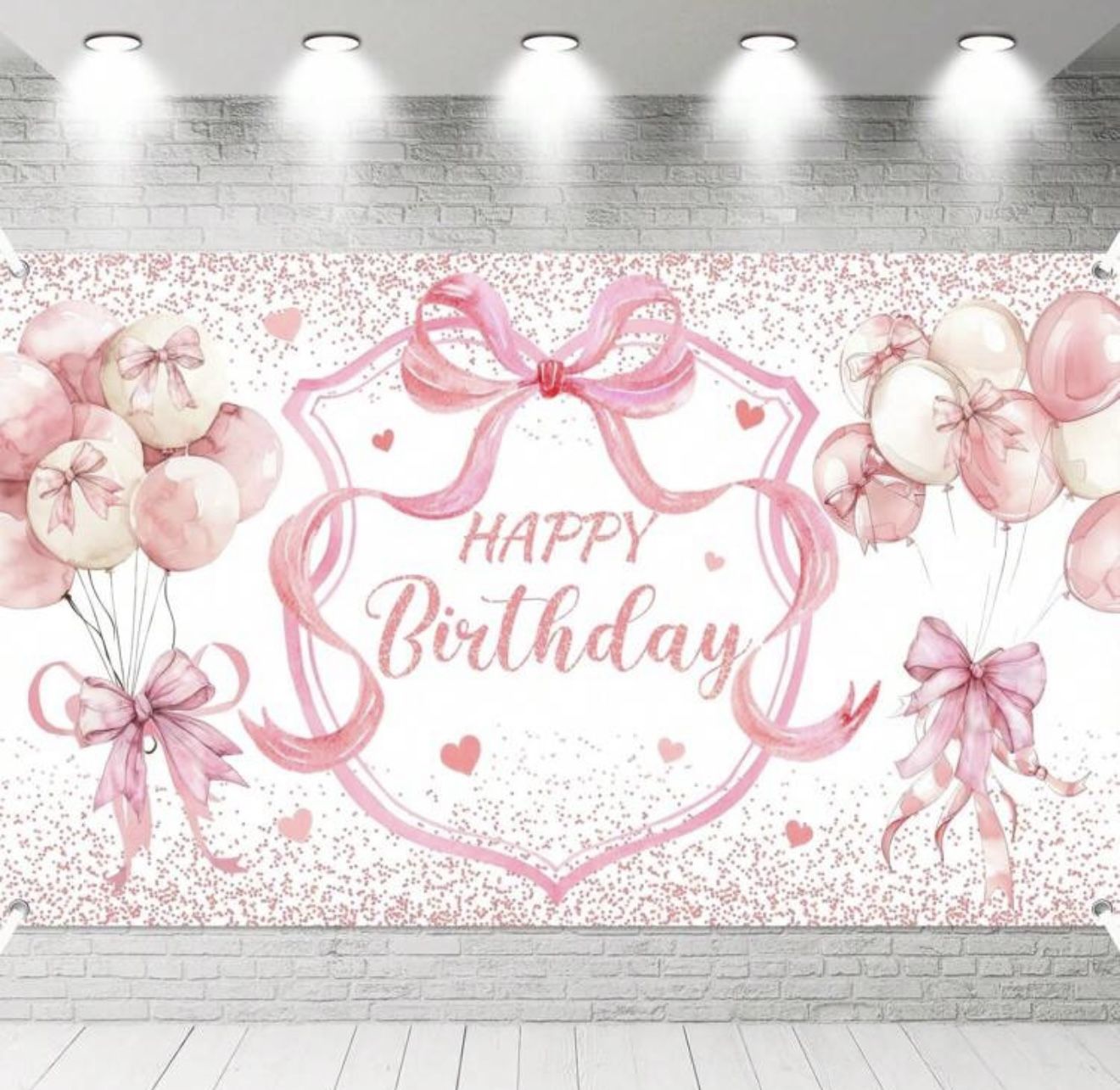 Happy Birthday Bow Banner