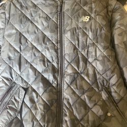 New Balance black Grey Camo Style Print Bomber