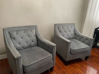 Velvet studded chairs