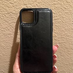 IPHONE 11 PRO MAX WALLET CASE NEW BLACK FAUX LEATHER