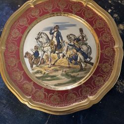Collectible Vintage Gold Rimmed Bavarian Napoleon Plates Set Of 2