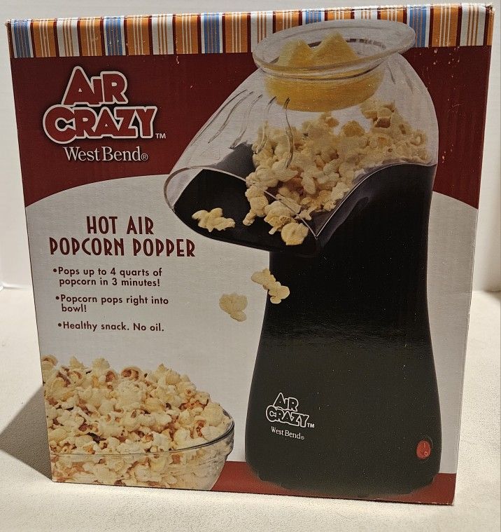 Air Crazy Hot Air Popcorn Popper West Bend 4Qrt