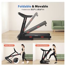 Open Box Treadmill, CIIHI Treadmill with Auto Incline - Adjustable Height Handrail 15% Auto Incline Treadmill with 400 lbs Capacity - Foldable Running