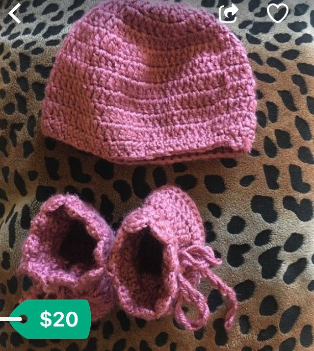 Baby girl crochet hat and boots handmade