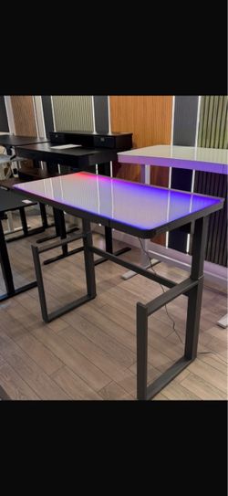 47” Glass Top Led Light Electric Standing desk( I have lot of other desks sizes and colors 😀)
