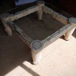 Designed table with glass Top