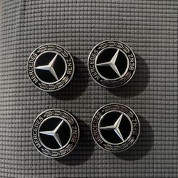 Mercedes Benz OEM Black Hub Caps