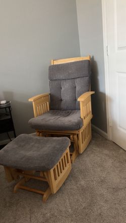 Wooden Glider/Rocking Chair + Matching Ottoman