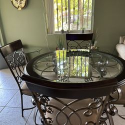 Glass Dining Table w/ 4 Chairs 