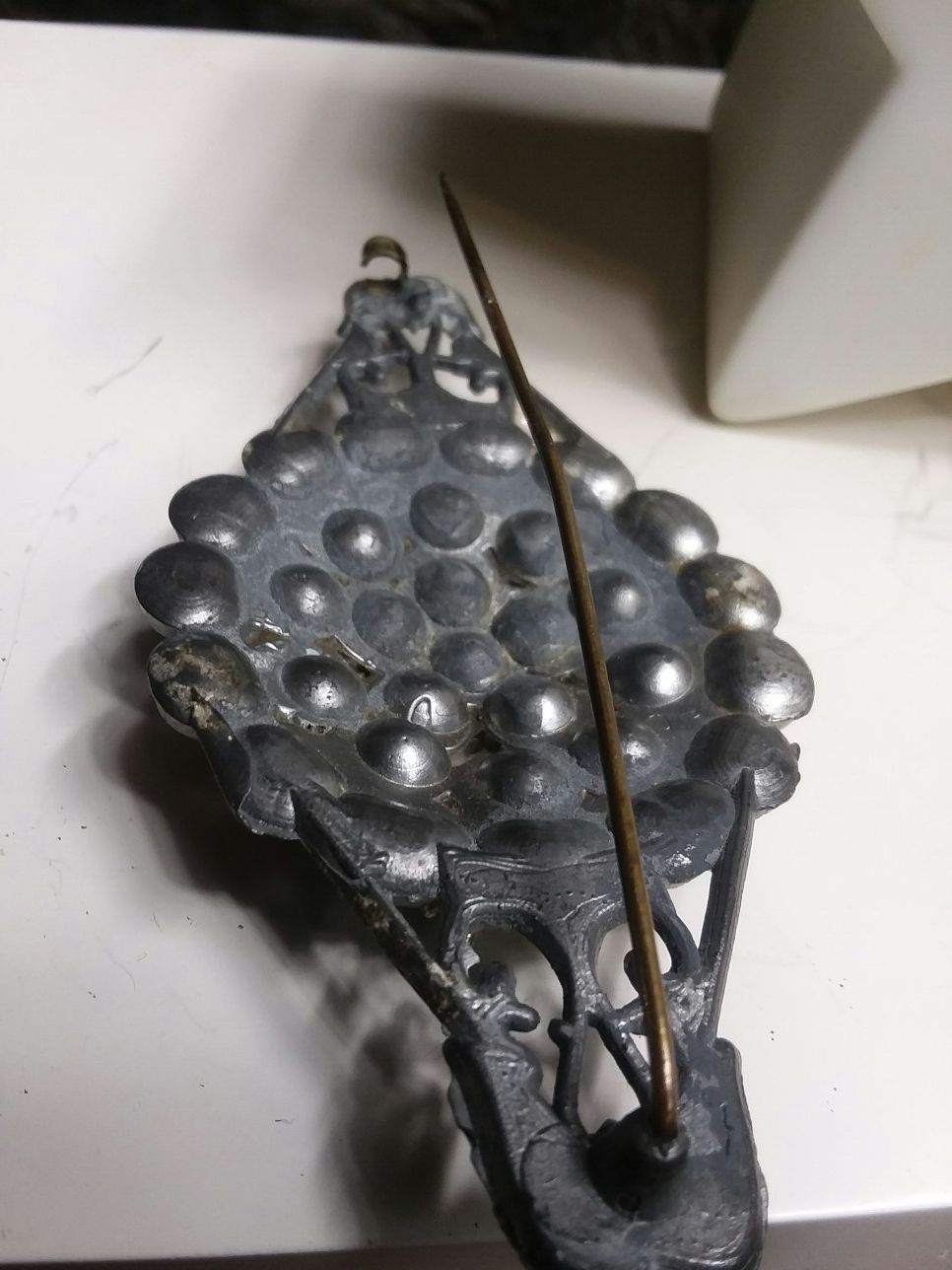 Antique Multi colored Rhinestone Brooch