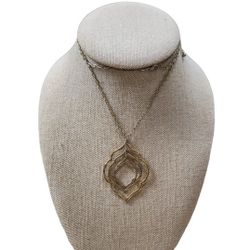 Gold Toned Moroccan Pendant Long Strand Necklace