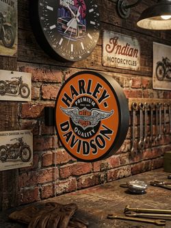 Vintage-Style Harley-Davidson Sign / Brewery and Garage