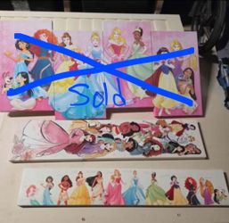 Disney princess canvas wall art set of 2