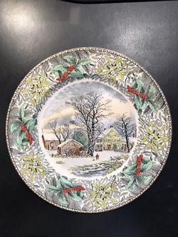 N. Currier Winter Scenes Collector Plate Adams China England