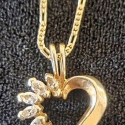 Gold Chain With Diamond Heat 14k