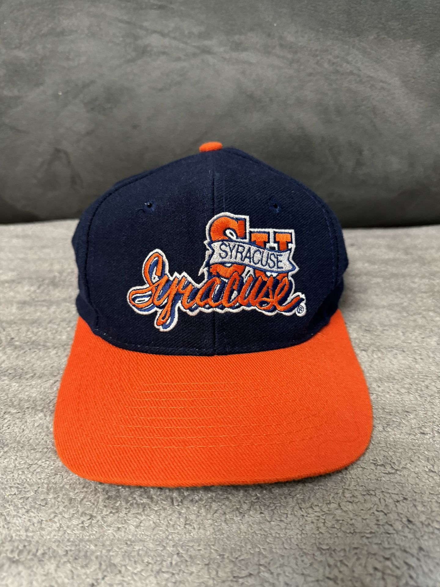 Vintage Syracuse University Orangemen The Game Script Snapback Hat NCAA 90s