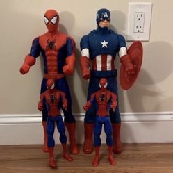 Spider Man Captain America 20 Inches Tall Small Ones 12 Inches Tall 