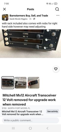 Mitchell Mx12 Aircraft Transceiver 12 volt removed for upgrade work when removed
