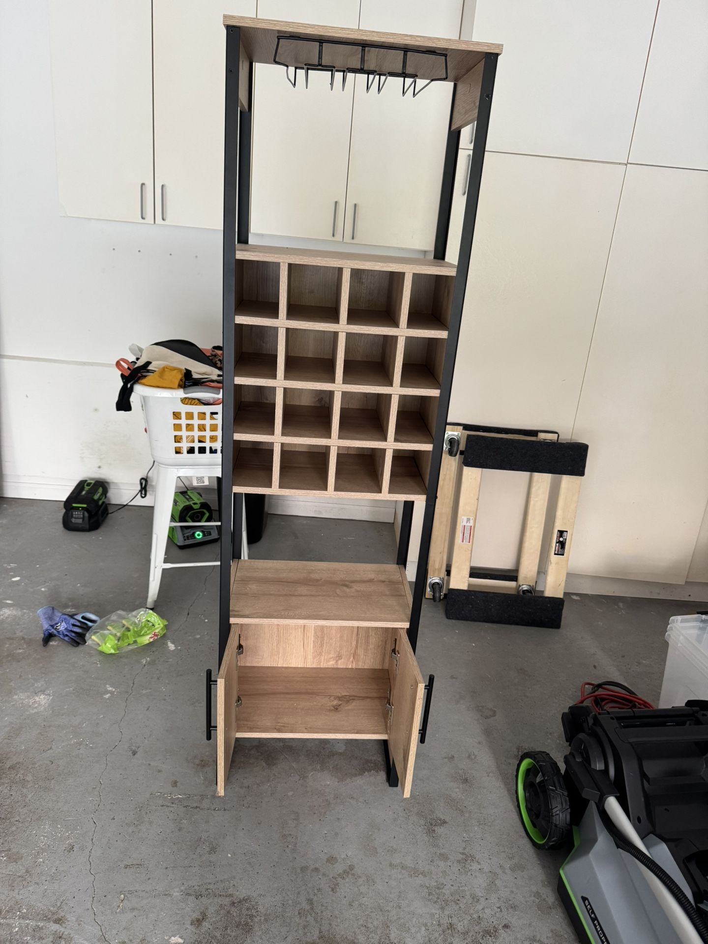Custom Wood Wine Rack, Storage, And Wine Glass Storage