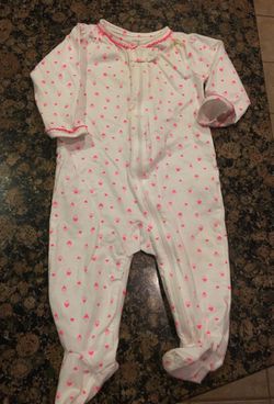 CArters pink and white onesie