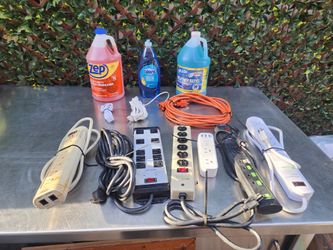 6pc surge protection cords...3pc extension cords..&.3 cleaners..all $15