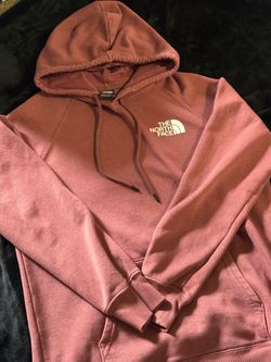 Pink north face hoodie (size M)