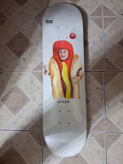 BAKER SKATEBOARDS SPANKY/TIM ROBINSON PRO MODEL THE WEINER FACE LOGO SKATEBOARD DECK SIZE 8.25