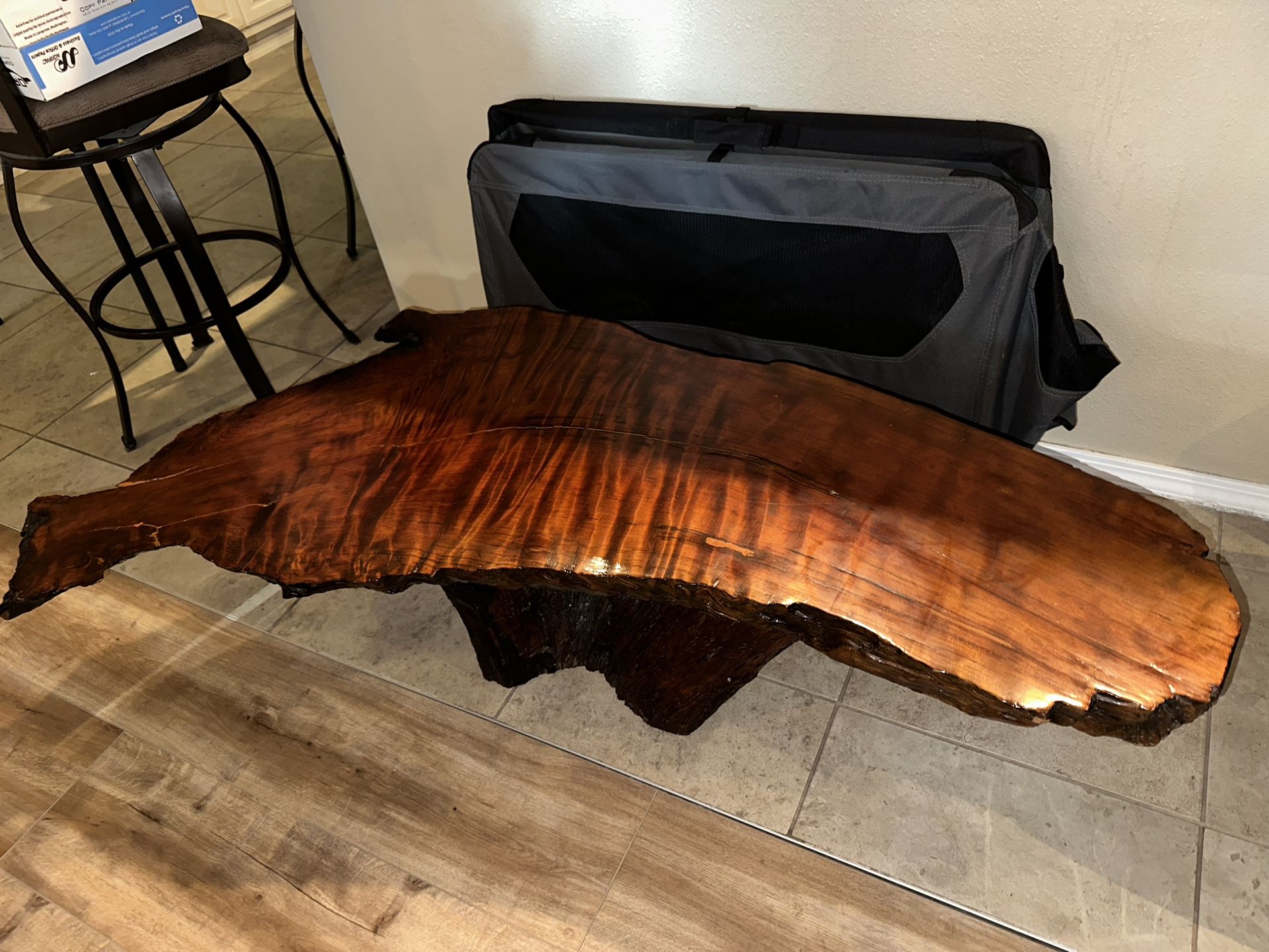 Redwood Burl Coffee Table 1960s Antique