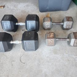 2 - 85lb  dumbells.   2 - 45lb dumbells 
