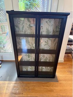 Black Glass Curio Cabinet | Botanical Display $425
