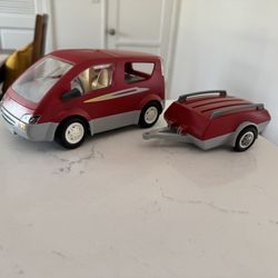 Playmobil Family Van and Trailer Bordeaux 3213 with RC Mid Unit Toy Car