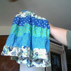 Girls size 8 blue green vibrant halter top style dress floral   