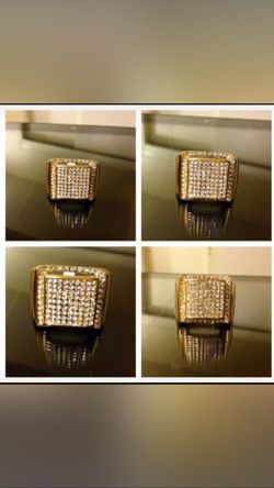 Gold Plated Swarovski Crystal Ring Size 8&9