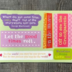New Baby Quotes Scrapbook Craft Stickers
