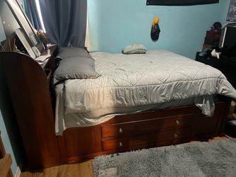Queen Captain's Bed Frame with Storage Drawers