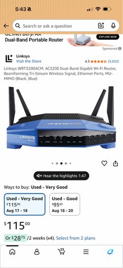Linkseys dual band WiFi router