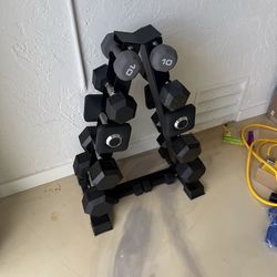 Dumbbells with weight Rack