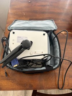 BIGASUO HD Projector w/ DVD Player, Remote & Carrying Case