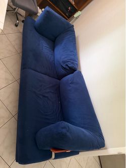 Italian SomaSchini Designer Sofa – Blue Fabric Couch