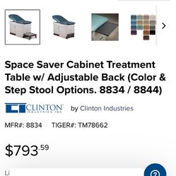 Clinton Industries Space Saver 8834 Treatment Table
