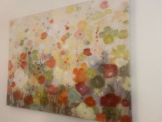 Puppy Flowers Canvas wall decor 30x40”