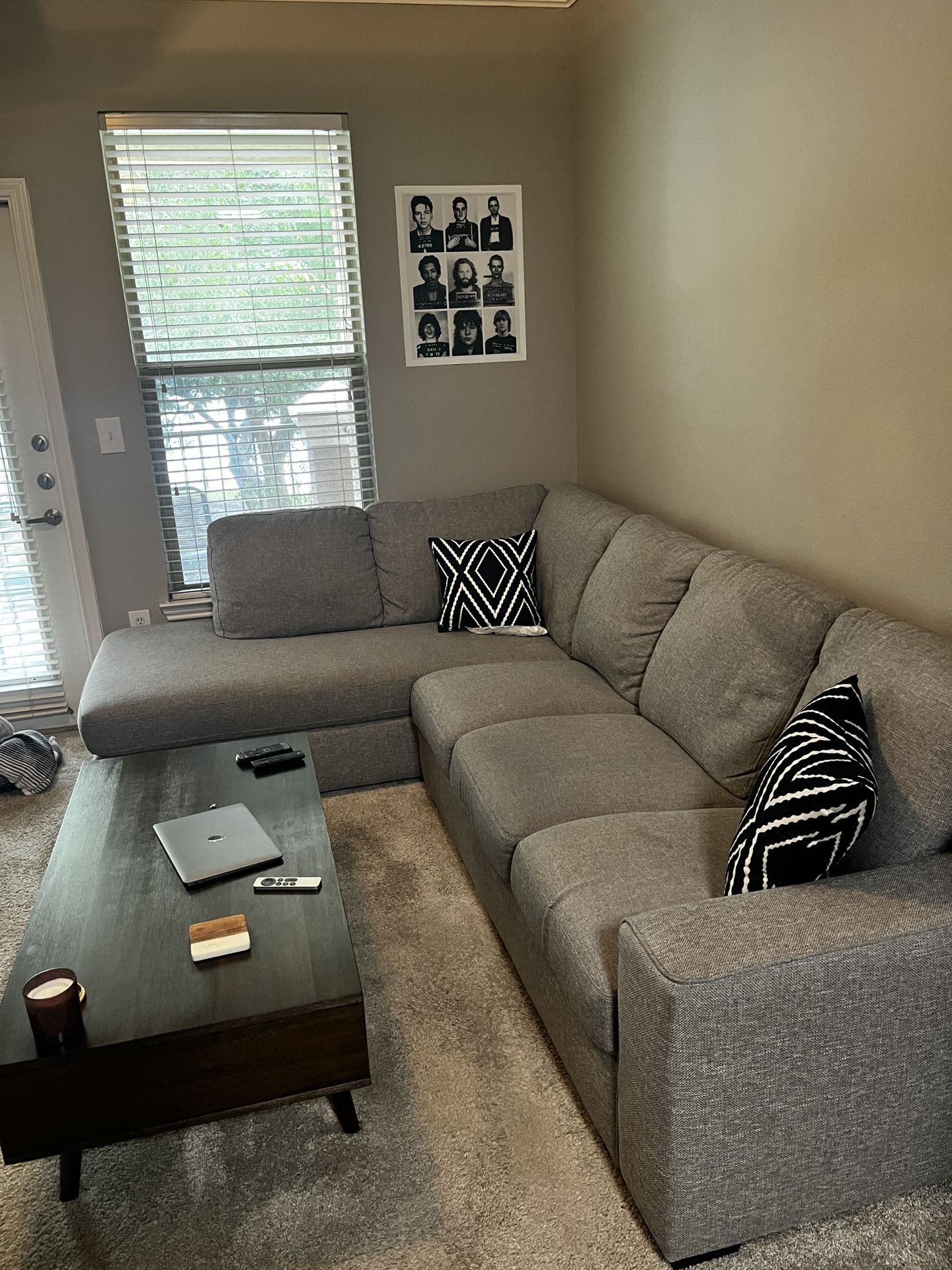Gray Sectional couch With Chaise