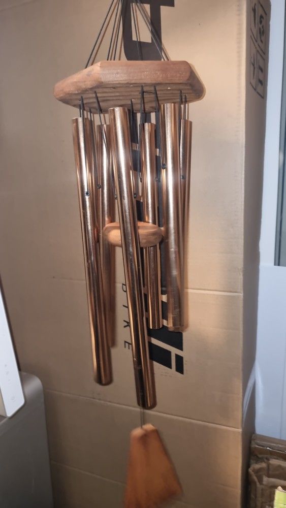 Wood & Copper Wind Chime Large Outdoor Garden Melody Decor