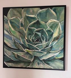 Framed Succulent Canvas Wall Art