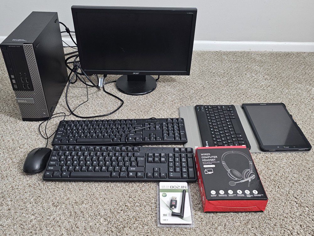 Dell Hard-drive And ACCER MONITOR And Samsung Galaxy Tab 2016 With Case And Keyboard 