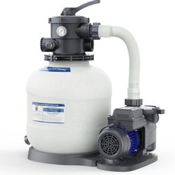 AQUASTRONG 14in Sand Filter Pump for Above Ground Pool with Timer, 2/3 HP Pool Pumps Above Ground 3000 GPH for Pools up to 13000 GAL, Pool Filter with