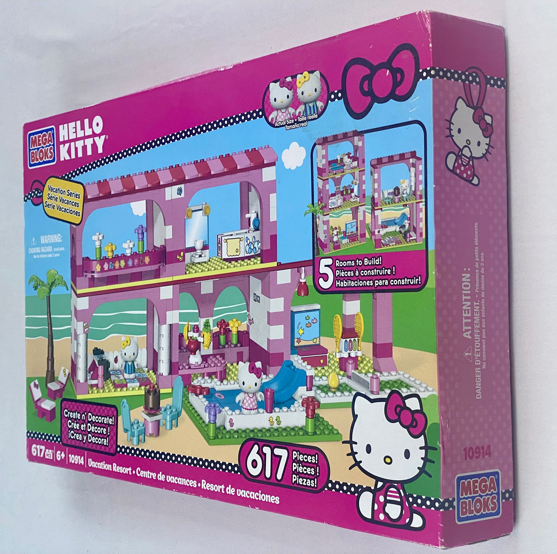 Hello Kitty Mega Bloks Vacation Resort 617pc Unopened
